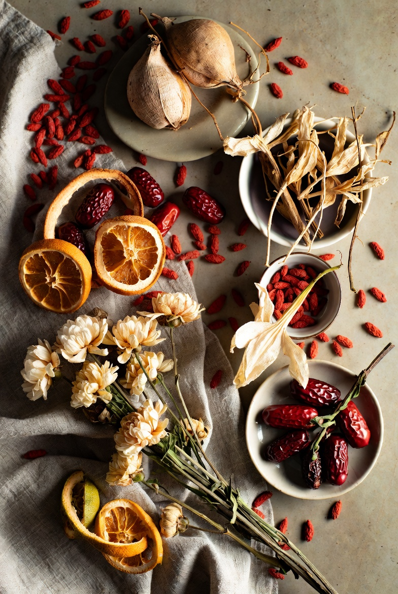 Traditional Chinese Medicine herbs and goji berries